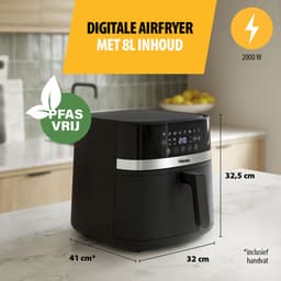 Tristar Airfryer FR-9418 - 8L - Grote Capaciteit XXL - PFAS Vrij - 7 programma's - Warmhoudfunctie - 2000 Watt - WK — thumbnail 2