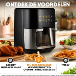ProfiCook PC-FR 1286 H - Airfryer - 6,5 L capaciteit - 1700 W vermogen - Kijkvenster met LED-display — thumbnail 2