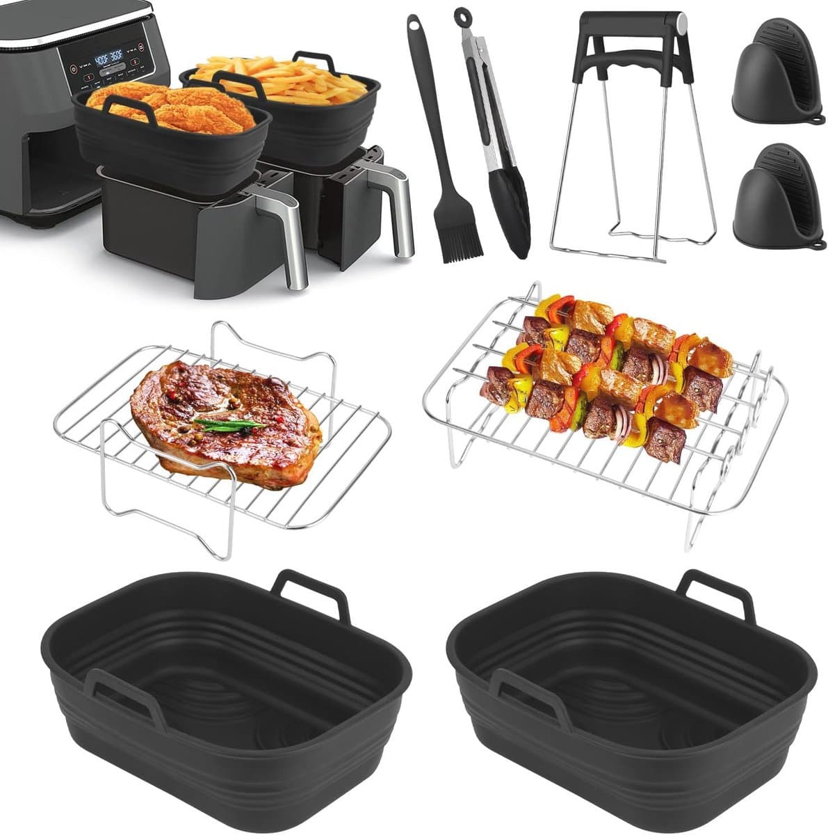 Accessoires voor heteluchtfriteuse - Geschikt voor diverse modellen | Kookgemak en Gezond Genieten — afbeelding 1