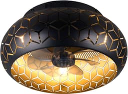 REALITY BIDAR - Plafondventilator - Zwart-goud - excl. 3x E27 4 W - Licht apart schakelbaar - Afstandsbediening - Plafondbevestiging - 3 snelheidsinstellingen - Timer - Zomer- en wintermodus — thumbnail 2