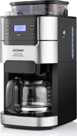 Arzum Brewtime Fresh Grind AR3092-0100 | ZIlver/Zwart - Filterkoffiezetapparaat - Geïntegreerde koffiemolen - 1050W - 1.5 L — thumbnail 2