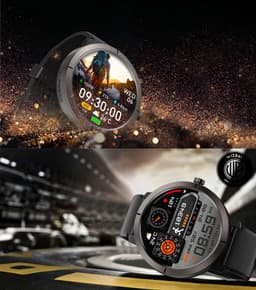 WizBay Premium Select® 1.32inch 6xGPS AMOLED Smartwatch- Hoogte Meter - Kompas - Barometer - Bluetooth Bellen- Dynamische Hartslag Meter - 170+ Multi Sport Modes - Android iOS -Smartwatches - Zwart met Zwarte Siliconen Band — thumbnail 4