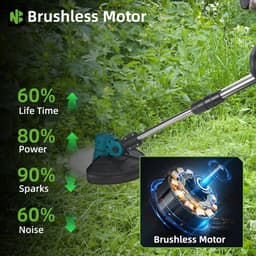 Handmaaier - Grasmaaier - Grastrimmer - Grasschaar - Grasmachine - 4000W - 9 Inch - Elektrische/Accu - Borstelloze Grastrimmer met Digitaal Display – Krachtige Accu Tuinmaaier - 21V/18V Compatibel - Zonder Batterij — thumbnail 3