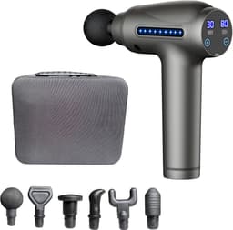 Massage Gun PRO – 6 Kopstukken – Stil – Draagbaar – LED Touch Display – Spiermassage – 30 Snelheden – Triggerpoint Therapie – Oplaadbaar – Inclusief Opbergcase — thumbnail 1