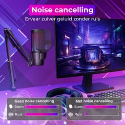 Nuvance Microfoon met Arm - Gaming Microfoon incl. Usb-c Converter - Microfoons met Ruisonderdrukking - Voor Pc en Console - Rgb — thumbnail 4