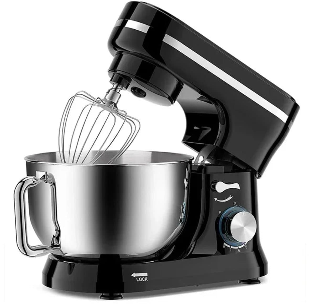 Keukenmixer - Keukenmachine - Foodprocessor - Keukenrobot - 1000W – 8 Snelheden – 4.5L Roestvrijstalen Kom – Elektrische Foodmixer - Zilver — afbeelding 1