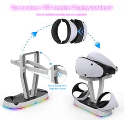 PlayCool Oplaadstation - Voor PS VR2 Headset & Controllers - Snellader - Met LED indicatoren - Oplader voor controllers - Accessoires - Oplaadstation - Wit — thumbnail 5