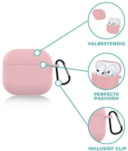 ShieldCase Siliconen Hoesje Geschikt voor Airpods 4 - Siliconen Case voor Apple Airpods 4 Case Hoesje - Lichtroze — thumbnail 2