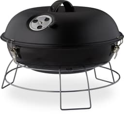 kogelbarbecue draagbaar - met deksel - voor houtskool - Ø36 cm - zwart — thumbnail 1