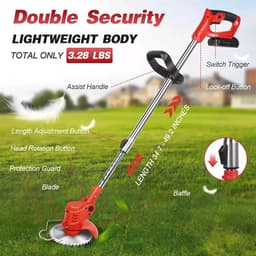 3-in-1 Accu Grastrimmer met Draaibare Kop en Telescoopgreep — thumbnail 2