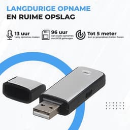Afluisterapparaat Mini - Afluisteren & opnemen - Spy Recorder - Voice Recorder - Dictafoon - Afluisterapparatuur - 8GB — thumbnail 2