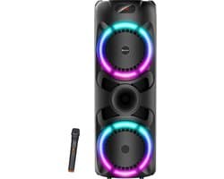 Denver Bluetooth Speaker Party box - Discolichten - Partybox - Incl. Draadloze Microfoon & Afstandsbediening - BPS459