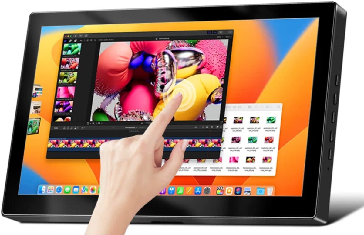 DrPhone FlexView – 7 Inch Draagbare Touchscreen Monitor met Ingebouwde Luidsprekers – Full HD Portable Display voor Gaming, Video’s & Werk – Zwart — afbeelding 1