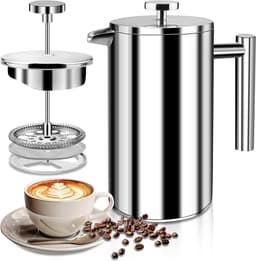 Stainless Steel Coffee Maker, 350 ml, High Quality French Press, Double Wall Insulated System with Two Layer Construction, Large Capacity, Ideal for Giving As a Gift to-2025 Nieuw — thumbnail 1
