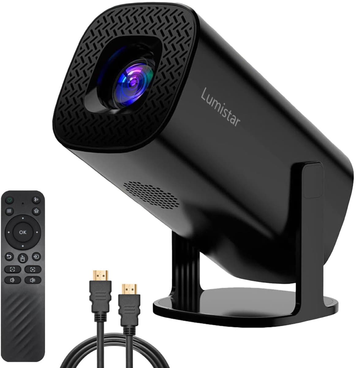 Lumistar® Pro Mini Beamer - Alles-in-één Smart TV Projector - 2025 model - Android 11.0 & iOS - WiFi 6 & Bluetooth 5.2 - 4k Ondersteuning - Beamer - Inclusief Hdmi kabel - Home Cinema - Zwart — afbeelding 1