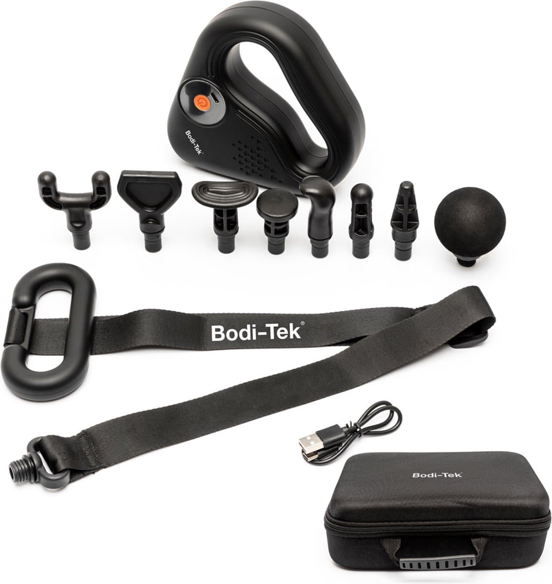 Bodi-tek BT-MAWB - Massagegun - incl koffer, massageriem en 8 opzetstukken — afbeelding 1