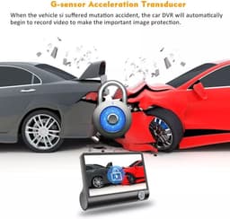 TechU™ Dashcam Voor en Achter Camera – MK11.1 Dashboardcamera – 4” Scherm – Full HD 1080P – 170° Wijdhoeklens – Nachtvisie – Loop recording – Bewegingssensor – G-sensor – Parkeermodus – Incl. Achteruitrijcamera - voor auto — thumbnail 5