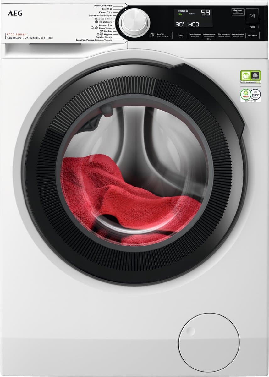 AEG LR85U844 EcoLine 8000 serie - Wasmachine - UniversalDose - Autodose - 20% zuiniger dan A - NL-FR — afbeelding 1