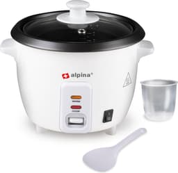 alpina Rijstkoker - Anti-aanbaklaag - Warmhoudfunctie - 0.6 L - 300W - Wit — thumbnail 1