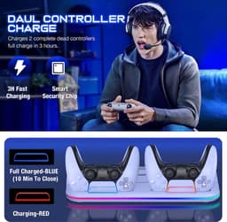 Phreeze Console Oplaadstation met Dual Charging, Verstelbare Ventilatie, RGB Verlichting, Headset & Game Houders - Geschikt voor Playstation 5 Disc en Digital Editions — thumbnail 5