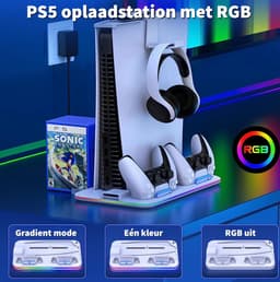 Phreeze Docking Station met Charging Station en Ventilatie - Geschikt voor DualSense Controllers en Sony Playstation 5 - Controller Laadstation — thumbnail 1