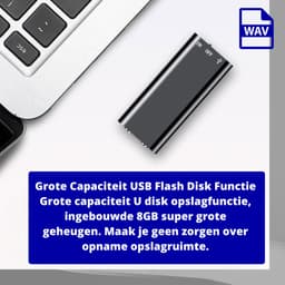 Mini Afluisterapparaat - Afluisterapparatuur - Ultra Discreet en Compact - 8GB Opslagruimte - Kwalitatieve Geluidsopname - Spy & Voice Recorder - Dictafoon — thumbnail 5