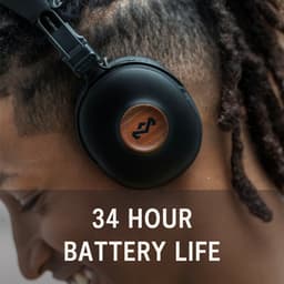 House of Marley Positive Vibration Frequency Bluetooth Koptelefoon - Hoofdtelefoon Draadloos - Overear Design - Met Microfoon - 34 uur batterij - Duurzaam - Zwart — thumbnail 5