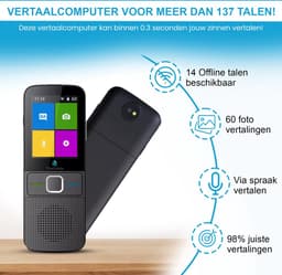 TibaGoods - Vertaalcomputer - Vertaal Apparaat - Zwart - Slimme Vertaler - 137+ Talen - Draagbare Vertaler - Lange Batterijduur — thumbnail 5