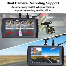 Camera - Dashcam - Met geheugenkaart 32G - Met achteruitrij camera - Zwart — thumbnail 5