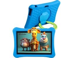 Wiesba Kindertablet – Kindertablet - Tablet voor Kinderen - 100%Kidsproof – Extra Groot – Vanaf 3 Jaar - Ook Voor Volwassen Gebruik - 10 Inch - Ouderlijk Toezicht – Met Beschermhoes – Blauw