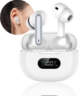 Soundvibe® Earbuds max - Draadloos Met Noice Cancelling - Wit - Bluetooth Oordopjes - Noice Cancelling Hoofdtelefoon - Draadloze Oordopjes - Wireless Earphones - Oortjes Draadloos — thumbnail 1