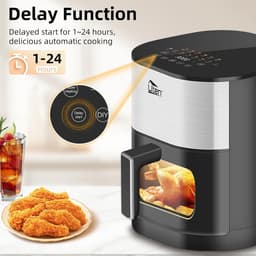 Uten Airfryer XXL 200E - Dual Blaze Technologie - Hetelucht friteuse - 5.5 liter - 14 programma's - 40ºC tot 200ºC - PFAS vrij - 2000W - Zilver — thumbnail 3