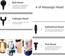 Rode massage gun - Massage apparaat - inc. 4 massage opzetten - draadloos - 3200 tpm - Diepe spierontspanning — thumbnail 3