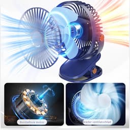 Tafelventilator - Statiefventilator - luchtstroomsnelheden – Zwenkfunctie - Bureau Ventilator - USB — thumbnail 2