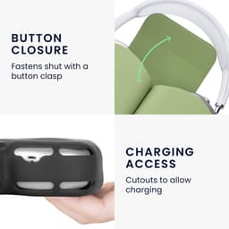 kwmobile cover voor over-ear koptelefoon - Compatibel met Apple AirPods Max / AirPods Max 2 - Van polyester - In pastelgroen — thumbnail 4