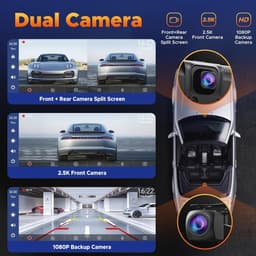 9,26 inch Draadloos Carplay Display met 2,5K Dashcam en Achteruitrijcamera – Navigatie, Mirror Link, Bluetooth, FM — thumbnail 4
