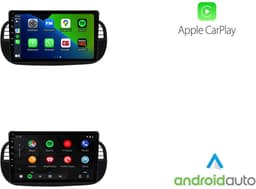 Carplay autoradio voor Fiat 500 Zwart | 2007 t/m 2015 | Android 13 | Draadloos Apple Carplay & Android auto | 2GB + 32GB | 8-Core processor | Davilon | 2025 model | 2007 2008 2009 2010 2011 2012 2013 2014 2015 | Bluetooth & Wifi — thumbnail 2