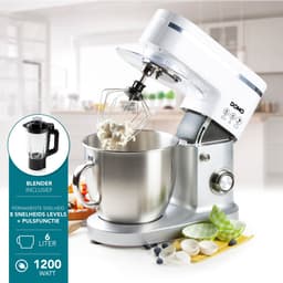 DOMO DO9231KR - Keukenmachine - 1200W - 6L - Incl. blender - Wit/Zilver — thumbnail 2