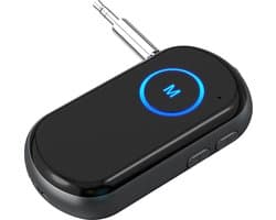 Provium Bluetooth 5.0 - compacte 2 in 1 Zender en Ontvanger - Handsfree Bellen - Bluetooth auto audio headset - Dual Device Connectie - 10 uur Batterij - 3.5mm AUX adapter - zwart