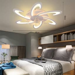 LuxiLamps - 6 Vleugel Ventilator Plafondlamp - Met Afstandsbediening - Wit - Dimbaar - Woonkamerlamp - Moderne lamp - Plafonniere — thumbnail 5
