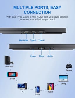 Monitor - Portable Monitor - Monitoren - Monitor Gaming - 18.5 Inch - Draagbaar - HDMI — thumbnail 4