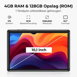 Hot Pepper DT10 Android 13 (2023) Tablet - WiFi - 4GB RAM - 128GB - 10.1 inch - 5000 mAh - Carbon Zwart — thumbnail 5