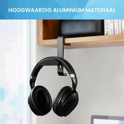 YONO Headset Houder Bureau - Koptelefoon Haak - Hoofdtelefoon Hanger - Aluminium - Zwart — thumbnail 5