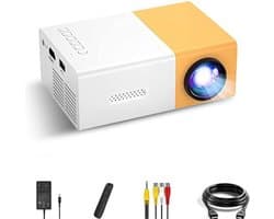Mini Beamer - Input tot 1080P Full HD - Projector - Mini Projector - HDMI - USB - Wit / geel - Smartphone - Draagbaar - Ingebouwde speaker