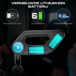 Sanbo Massage Gun Professioneel Pro Plus - Inclusief Verwarmend opzetstuk - Massage pistool - Massage Apparaat - Pro Plus (4200RPM) — thumbnail 5
