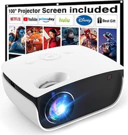 Mini Beamer - Input tot 1080P Full HD - Inclusief 100 inch scherm - Projector - Mini Projector - HDMI - USB - Wit - Smartphone - Draagbaar - Ingebouwde speaker — thumbnail 1