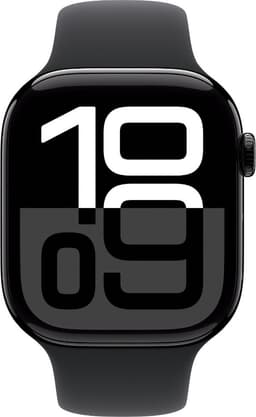 Apple Watch Series 10 - Wifi + 4G - 46mm - Zwarte Aluminium Case met Zwart Sportbandje - M/L — thumbnail 1
