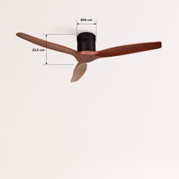 CREATE - Plafondventilator 40W silent Ø132 cm - Met Wifi - Met Afstandsbediening - 6 Snelheden - Timer - Zomer/Winter functie - Zwarte motor, donkerhouten bladen - WIND CALM — thumbnail 4