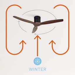 CREATE - Plafondventilator 40W silent Ø132 cm - Met Wifi - Met Afstandsbediening - 6 Snelheden - Timer - Zomer/Winter functie - Zwarte motor, donkerhouten bladen - WIND CALM — thumbnail 5
