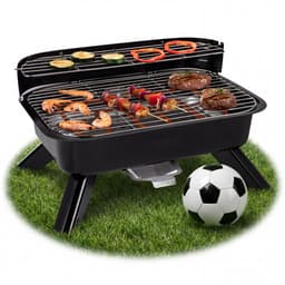 Princess 112252 Hybride Barbecue – 2000W – Elektrisch of Houtskool BBQ – Compact Tafelmodel – Ideaal voor Balkon & Camping – 44x29 cm - WK — thumbnail 1
